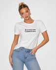 T-shirt in cotone con ricamo "mi si è bucata anche la pazienza di scorta"