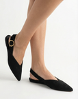Ballerine slingback a punta con fibbia