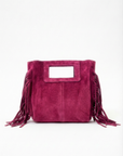 Borsa mini in vera pelle scamosciata con frange – Made in Italy