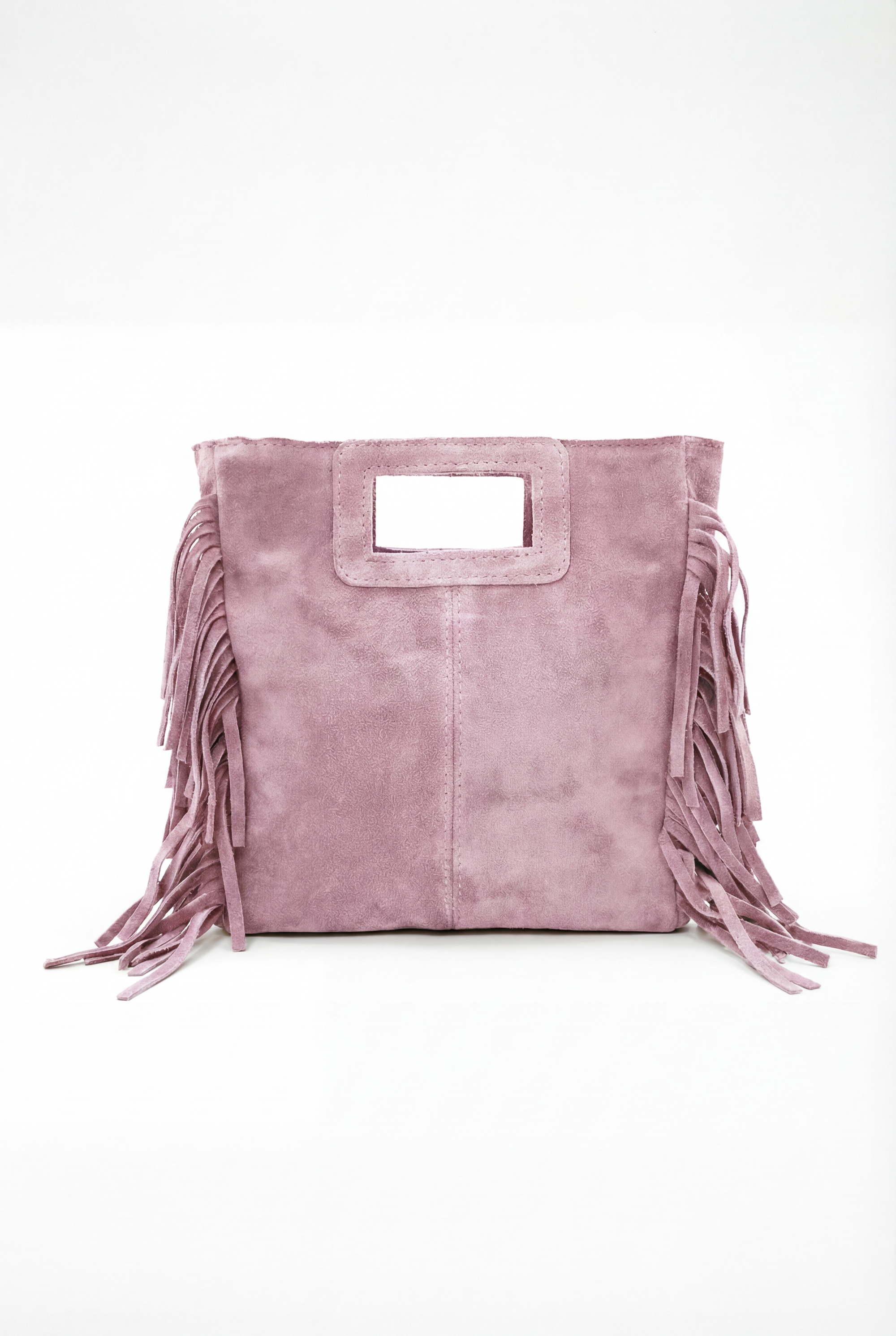 Borsa in vera pelle scamosciata con frange – Made in Italy