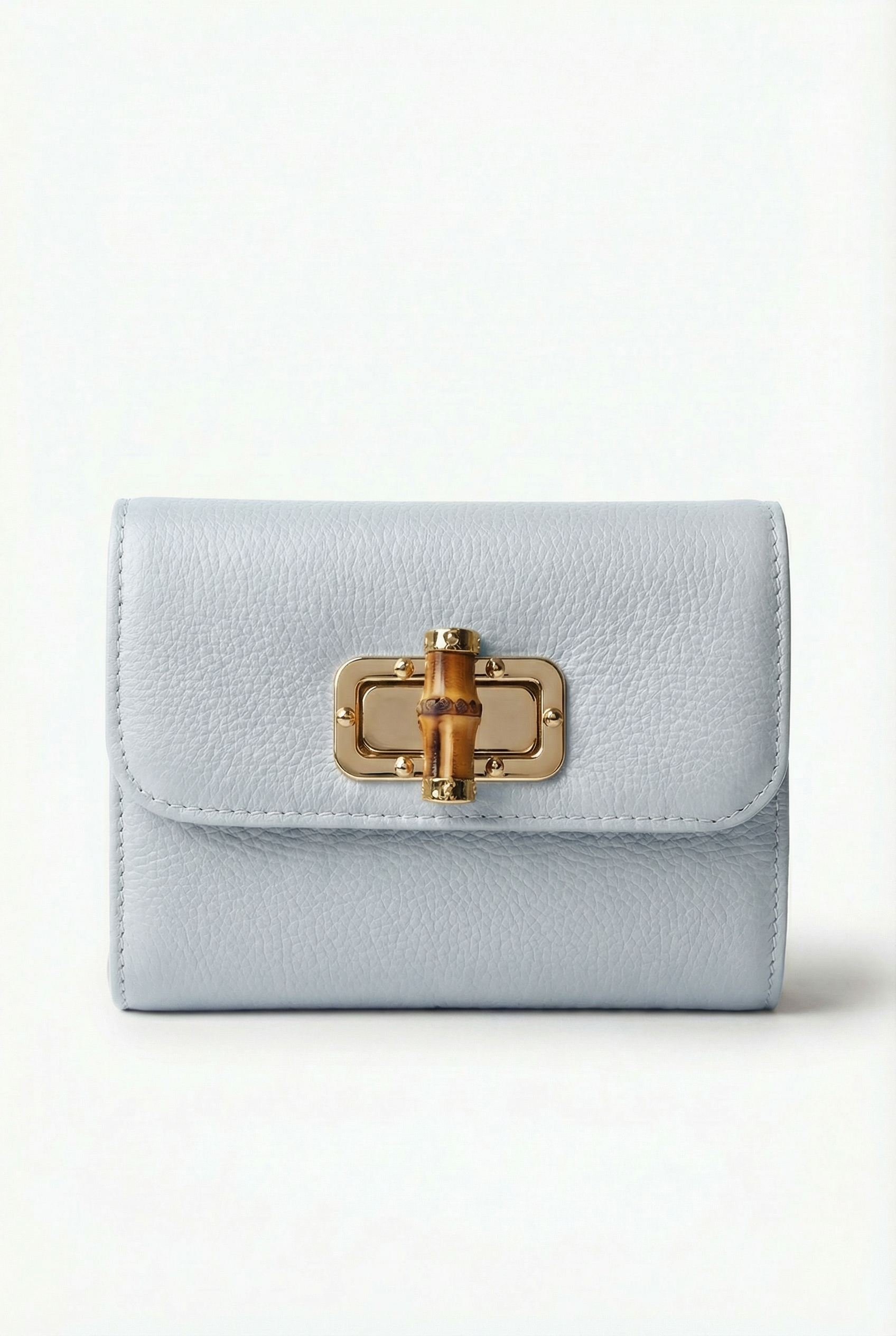 Pochette elegante in vera pelle con chiusura decorativa