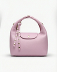 Borsa a mano in vera pelle con dettagli borchiati