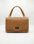 Borsa a mano in vera pelle con chiusura girevole