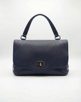 Borsa a mano in vera pelle con chiusura girevole