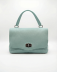 Borsa a mano in vera pelle con chiusura girevole