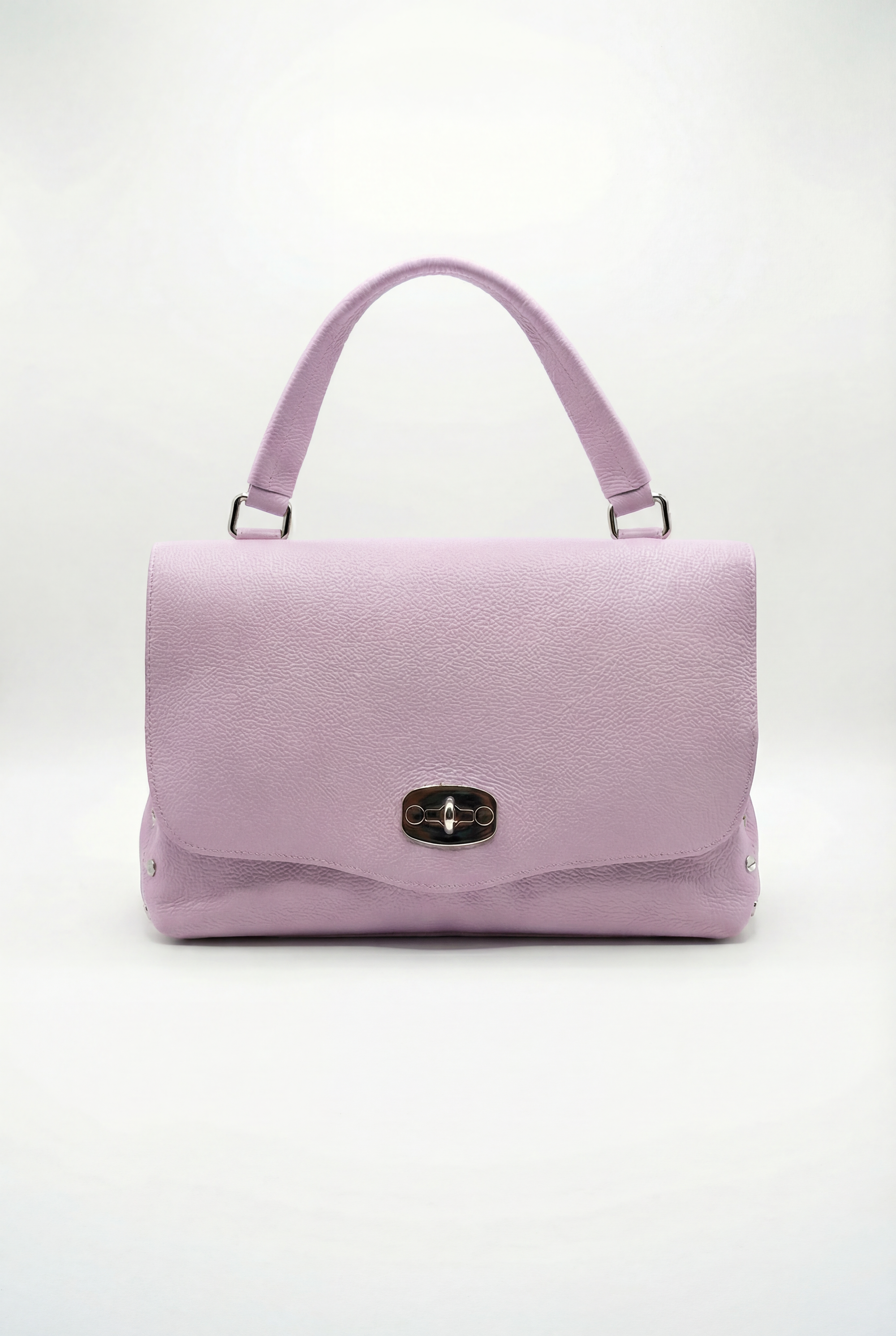 Borsa a mano in vera pelle con chiusura girevole
