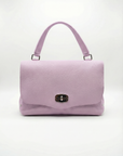 Borsa a mano in vera pelle con chiusura girevole