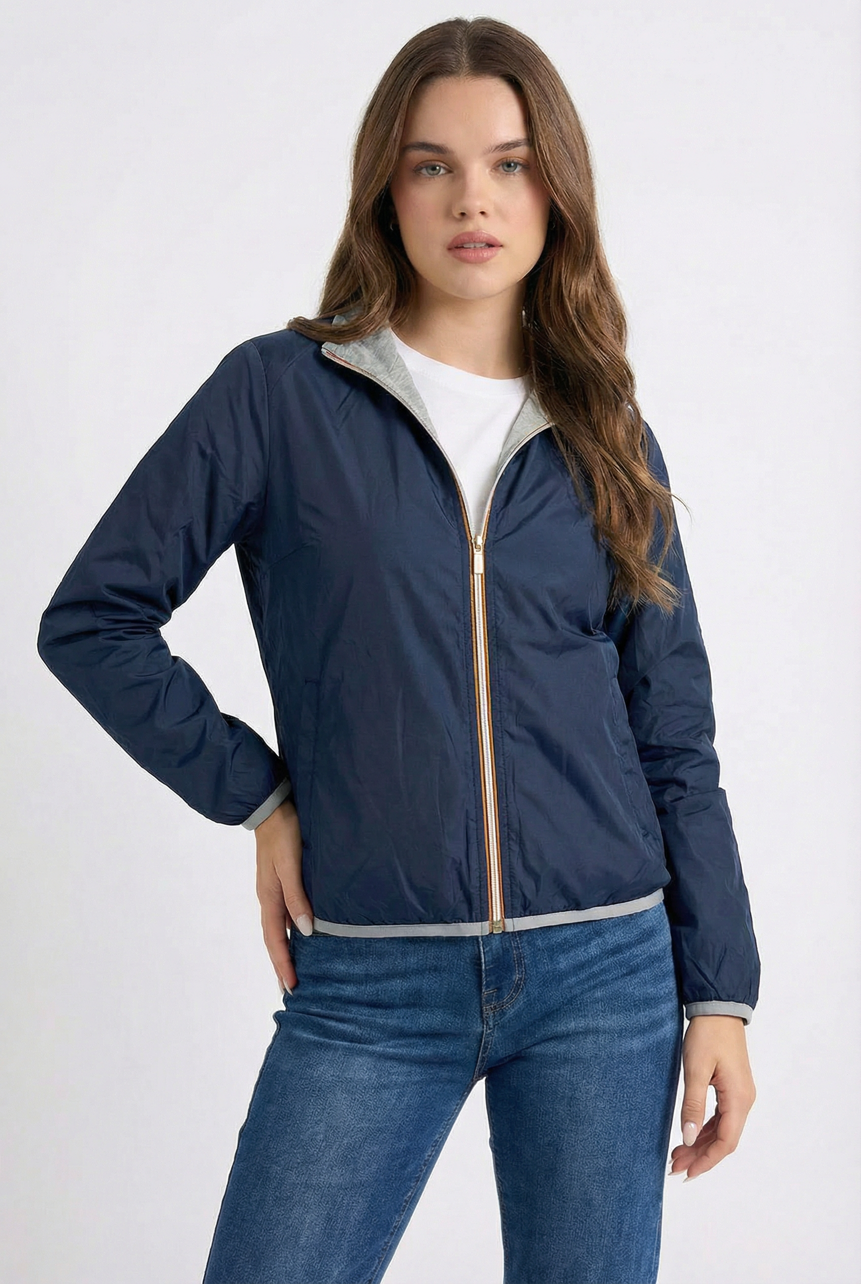 Giacca a Vento Leggera con Zip Double Face