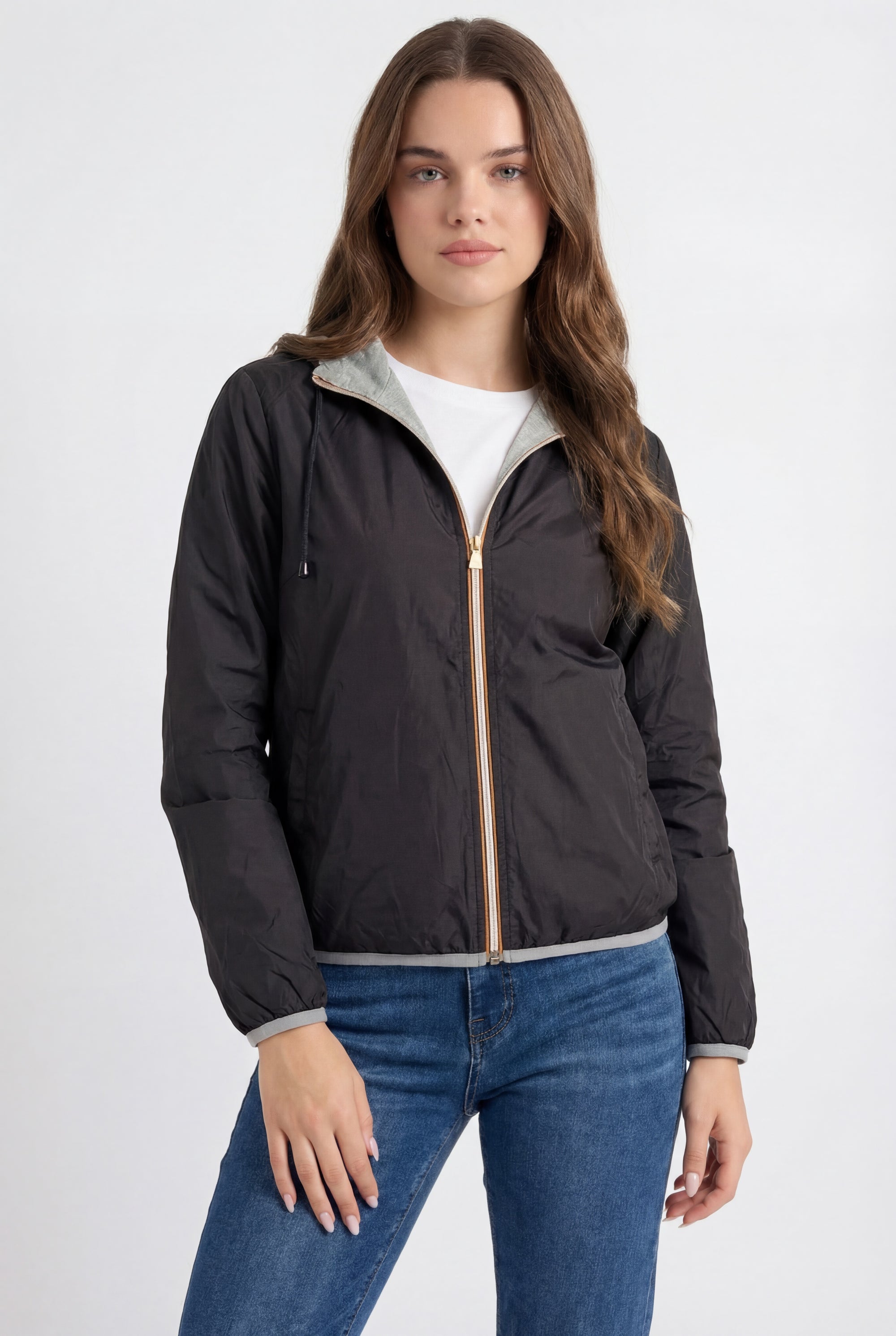 Giacca a Vento Leggera con Zip Double Face