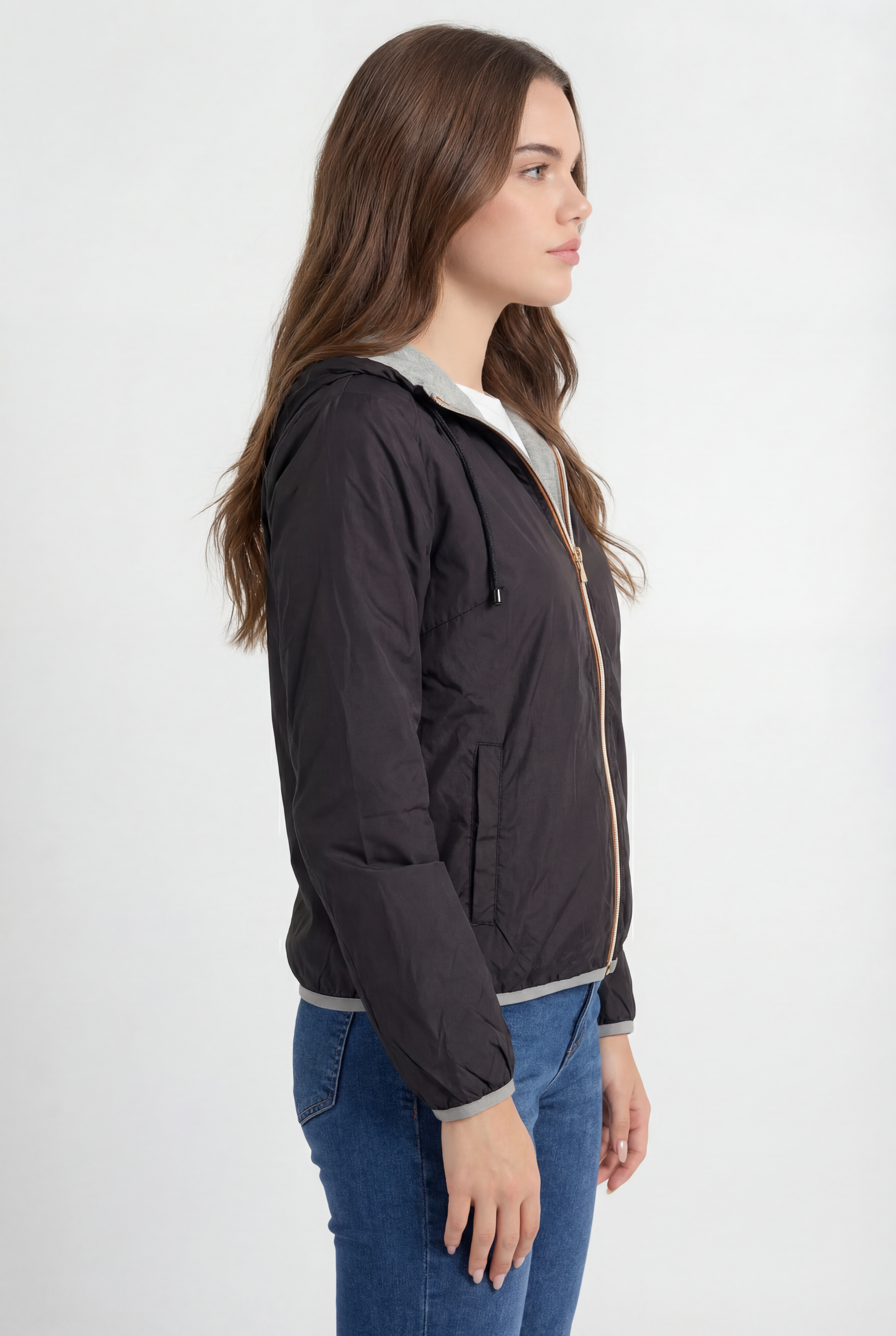 Giacca a Vento Leggera con Zip Double Face