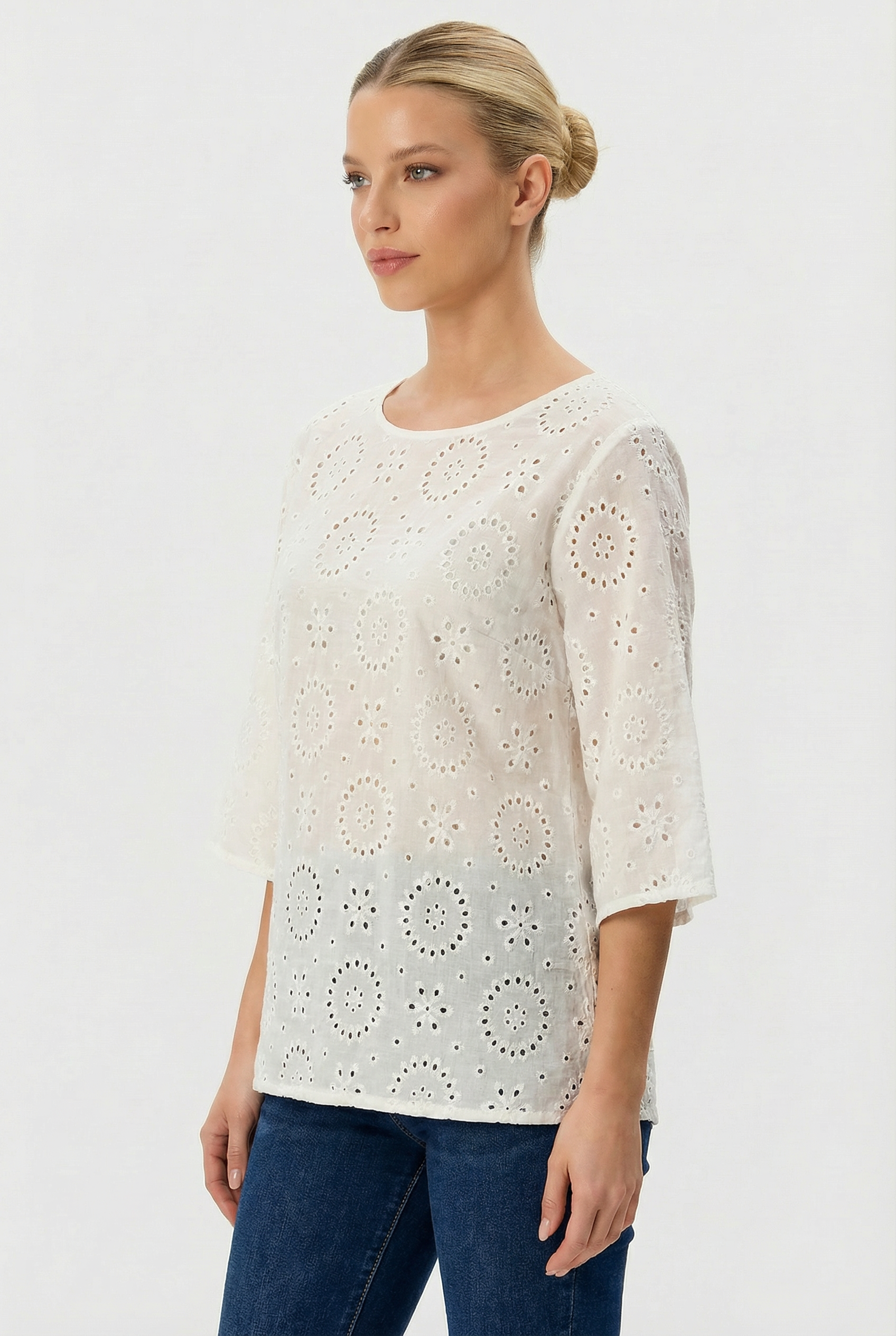 Maglia in pizzo sangallo