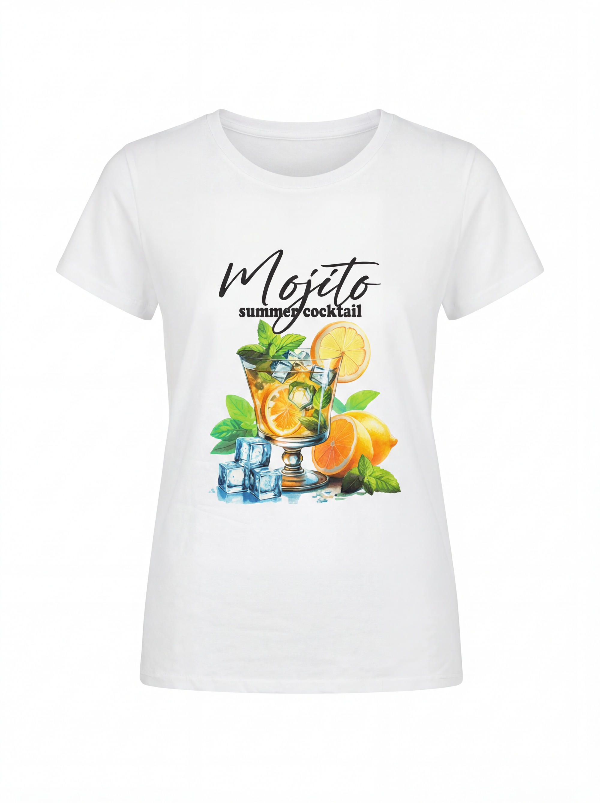 T-shirt in cotone con scritta mojito