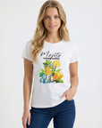 T-shirt in cotone con scritta mojito
