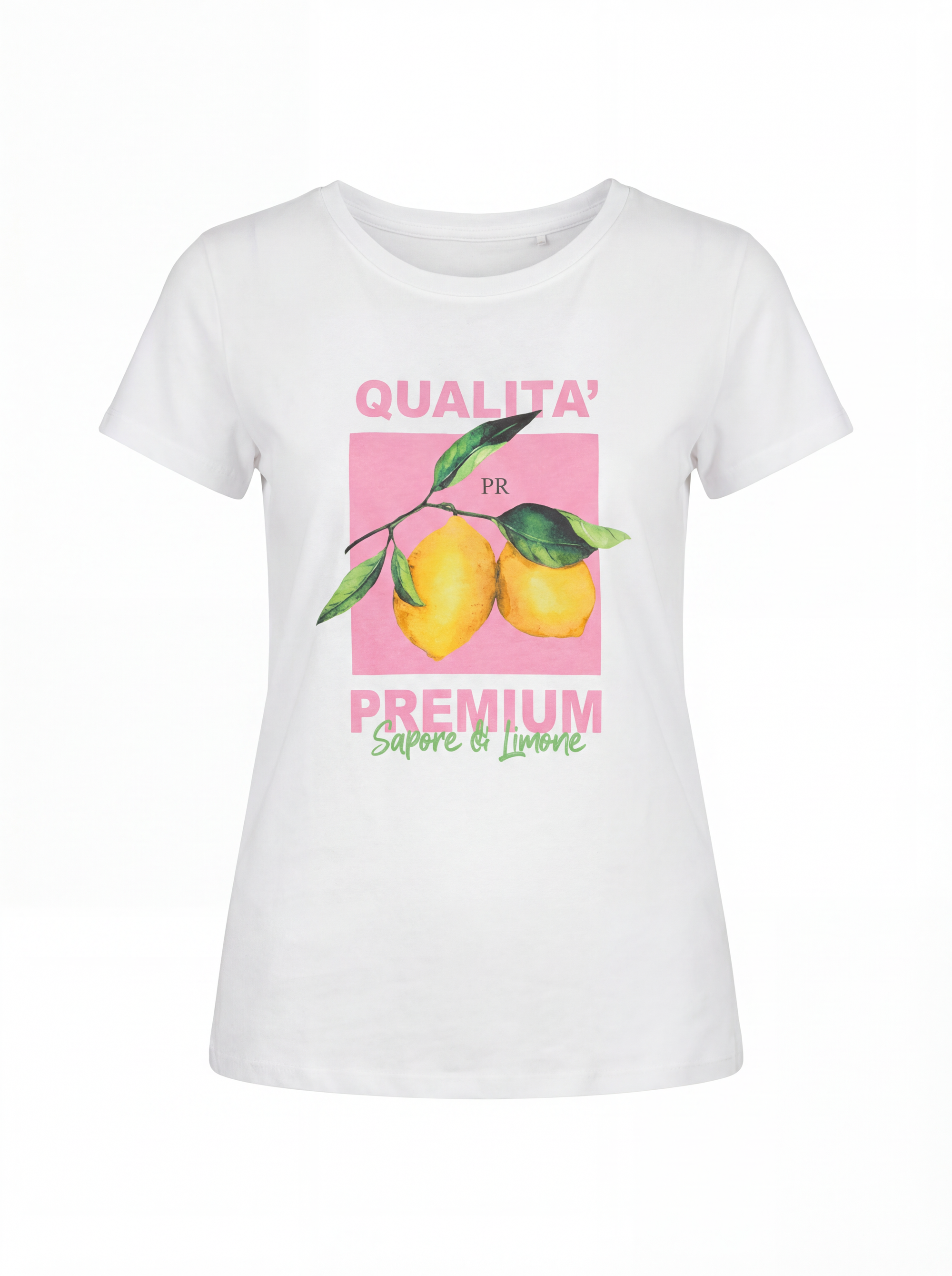 T-shirt in cotone con scritta limoni