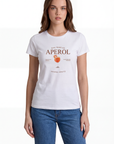 T-shirt in cotone con scritta aperol
