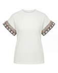T-shirt in cotone con maniche ampie e ricami