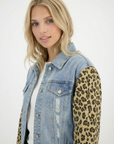 Giacca di jeans leopardata