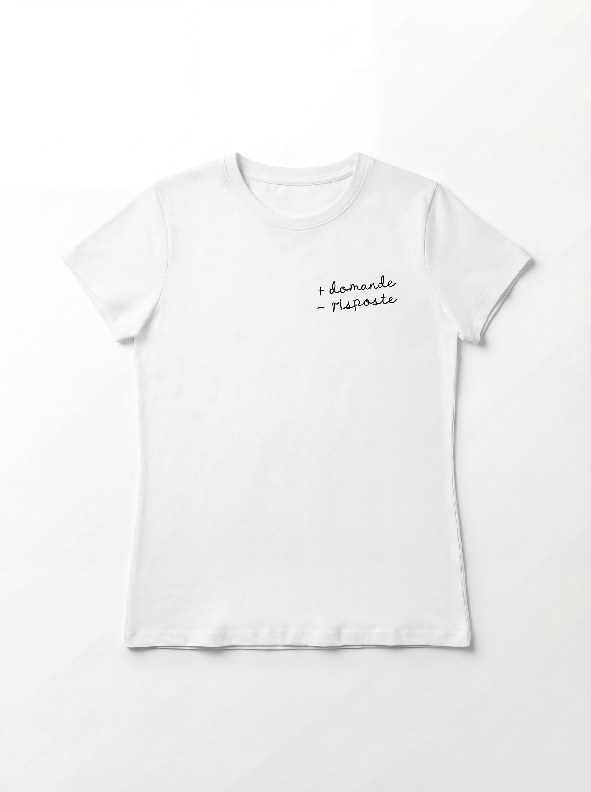T-shirt in cotone "+ domande - risposte"