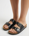 Ciabatta doppia fascia con fibbie regolabili