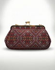 Pochette Elegante con Chiusura Gioiello e Stampa Floreale