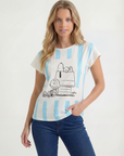 T-shirt in cotone con stampa snoopy