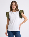 T-shirt con maniche volant