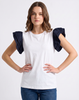 T-shirt con maniche volant