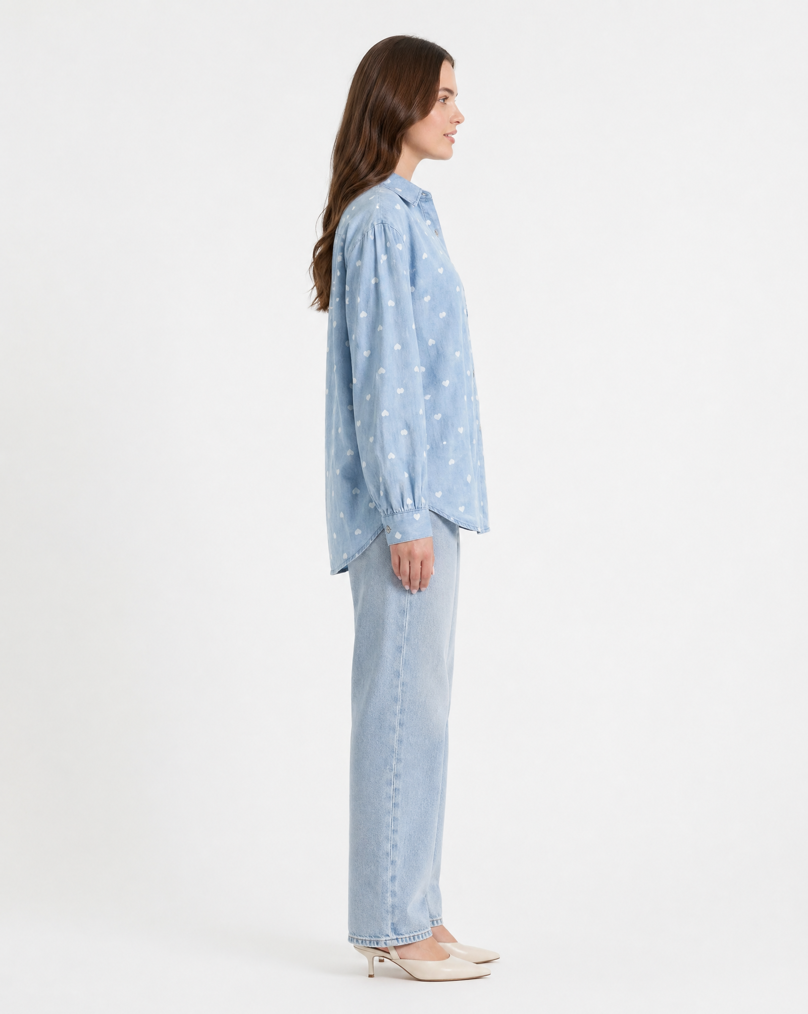 Camicia in denim con cuori