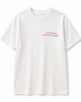 T-shirt con stampa “Chi mi regge un attimo l'ansia?”