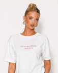T-shirt donna con stampa “Chi si accontenta sbaglia"