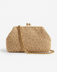 Clutch in rafia con chiusura gioiello – minimal e raffinata