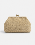 Clutch in rafia con chiusura gioiello – minimal e raffinata