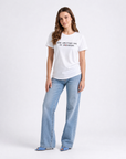 T-shirt in cotone con scritta ironica