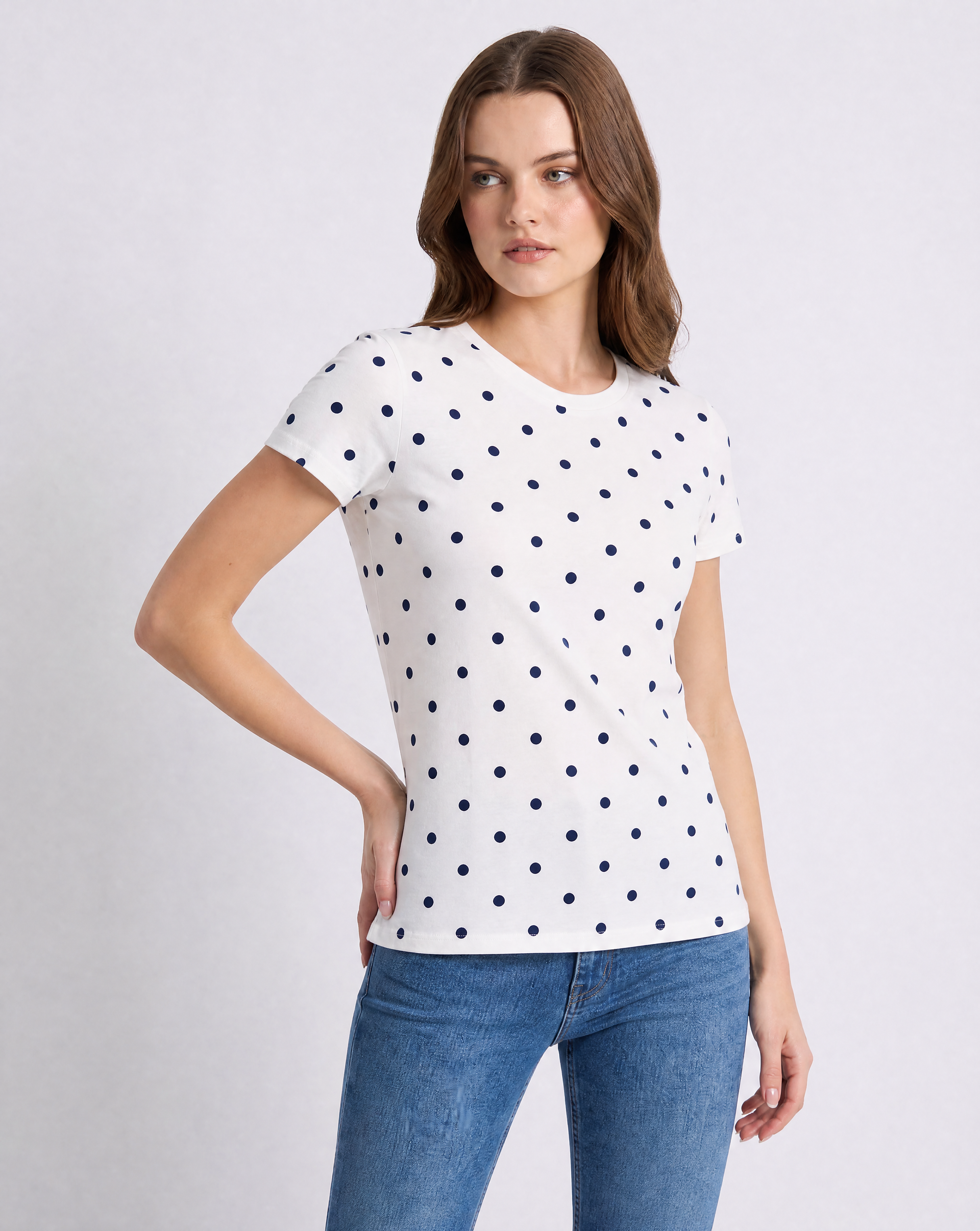 T-shirt Basic Donna in Cotone Fantasia pois