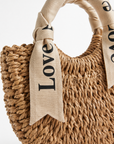 Borsa Mini in Paglia Intrecciata con Manico