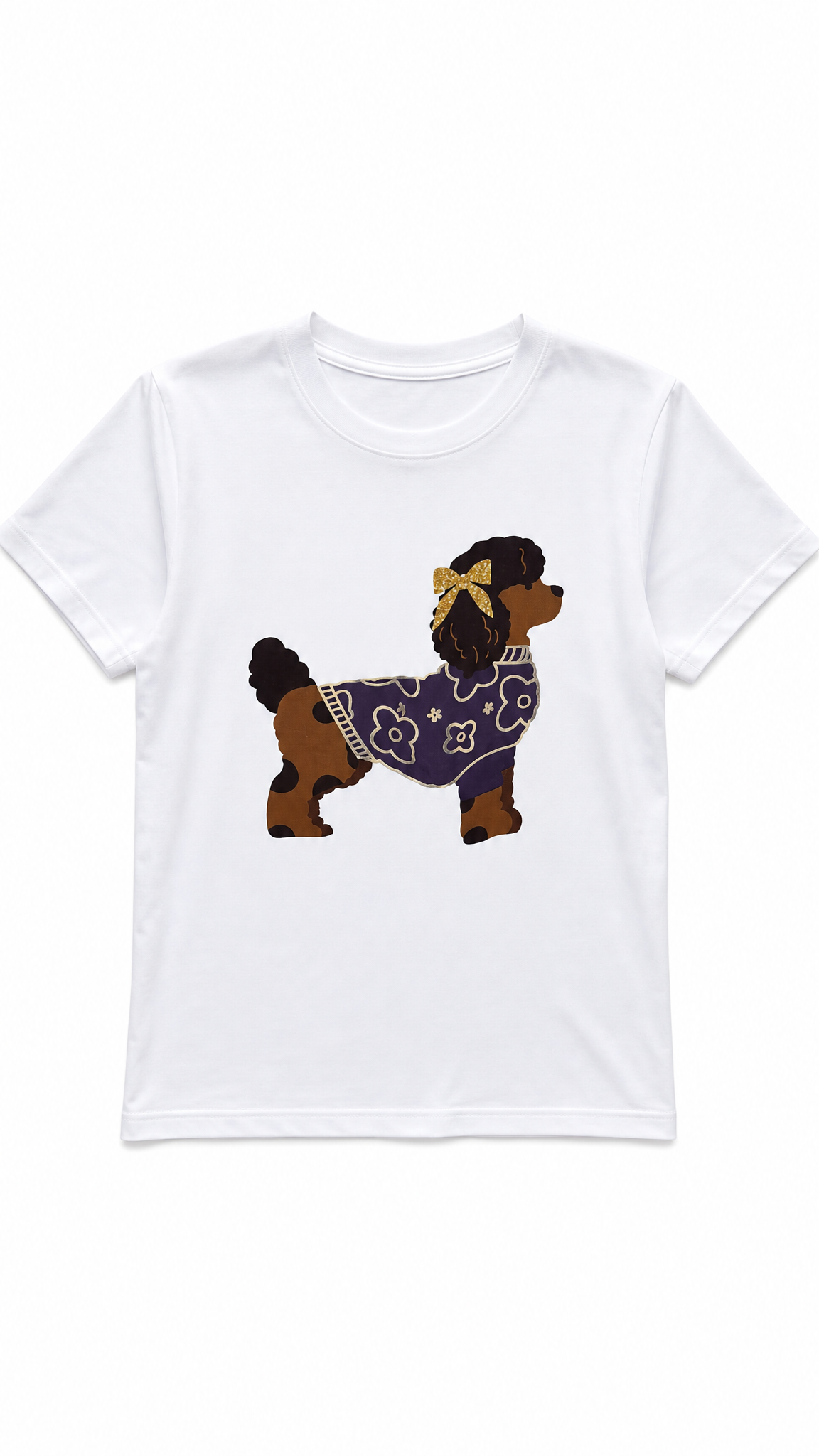 T-Shirt Donna in Cotone con Stampa Barboncino
