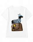 T-shirt con Stampa Cane e Borsa