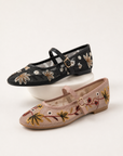 Ballerine Mary Jane in pizzo ricamato con cinturino