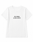 T-shirt con scritta ricamata “Stai serena lo dici al meteo”