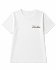 T-shirt bianca con scritta “Tollero tutto”