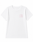 T-shirt bianca con scritta “La vita è amara, il vino no”