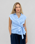 Blusa Donna Incrociata con Fiocco Laterale
