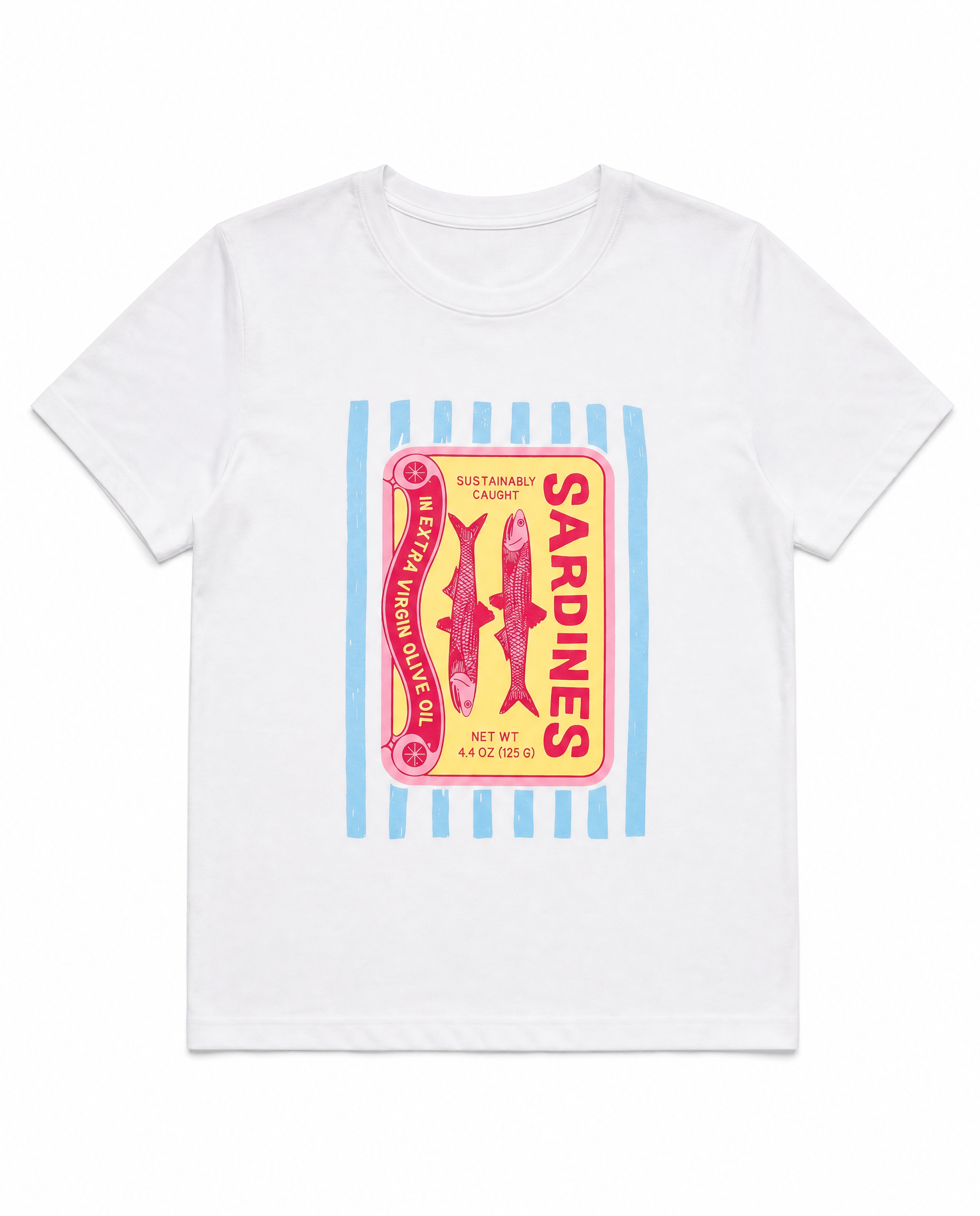 T-Shirt Sardines Graphic Bianca