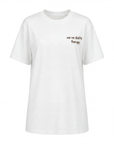 T-shirt bianca “Me ne Sbatto Therapy” con ricamo
