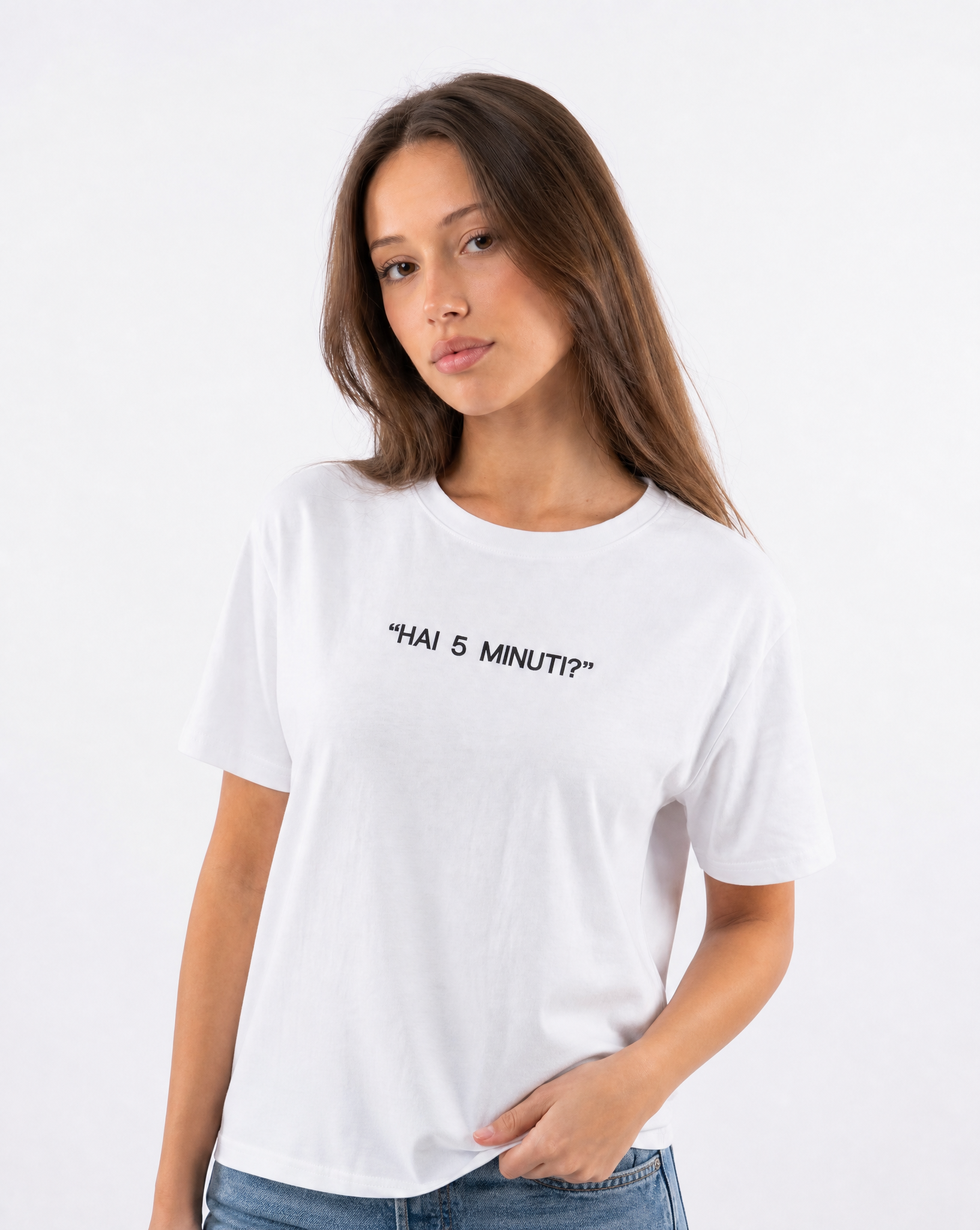 T-shirt “Hai 5 minuti?” 100% cotone
