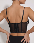 Corsetto Ricamato con Dettagli Floreali