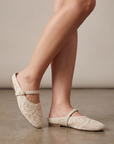 Ballerina Mary Jane Marrone Intrecciata