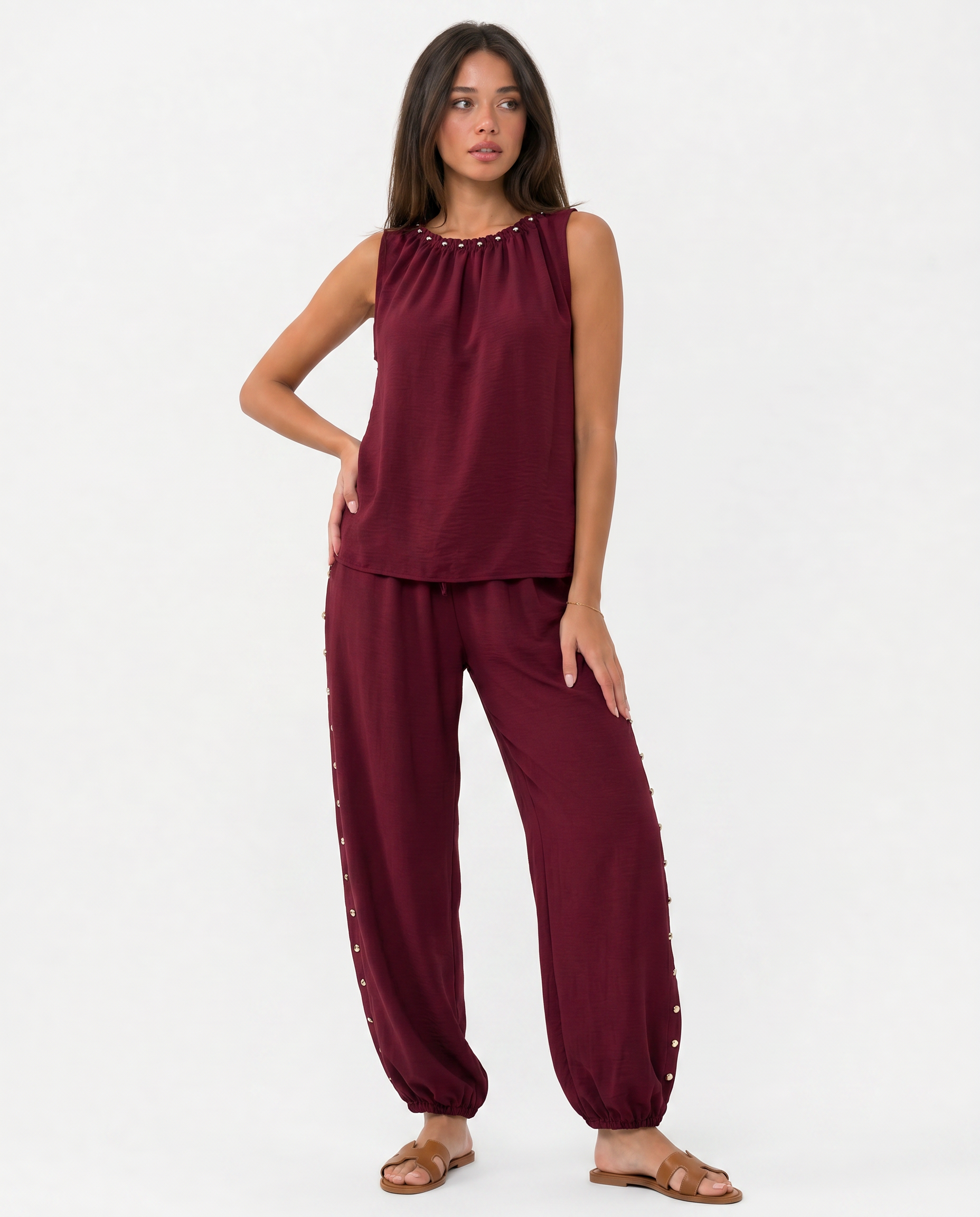 Completo Blusa e Pantaloni con Applicazioni
