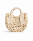 Borsa Mini in Paglia Intrecciata con Manico