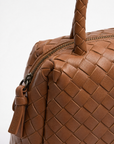 Borsa Bauletto in vera pelle Intrecciata con Manico